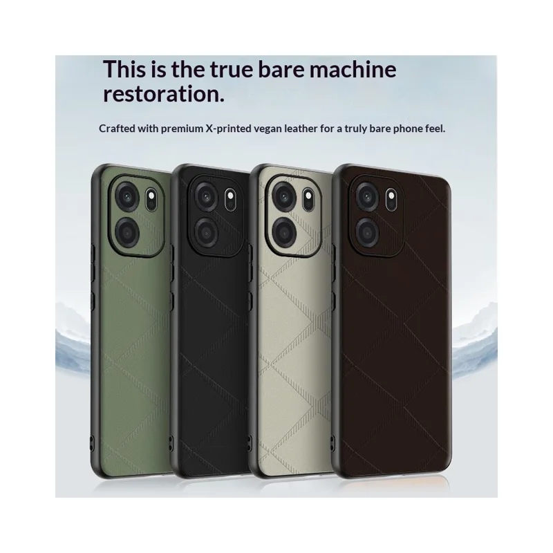 For OnePlus Turbo 6V Case X-Patterned TPU PU Leather PC Anti-Drop Phone Cover - Grey