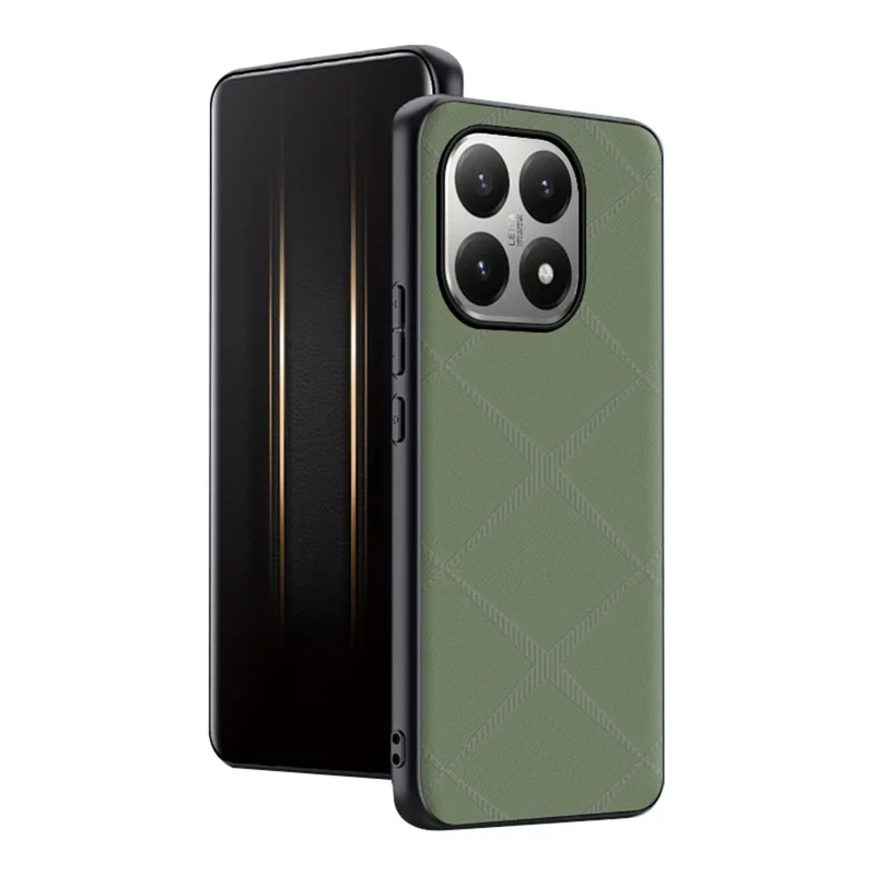 For Xiaomi 15T Case X-Patterned TPU PU Leather PC Anti-Drop Phone Cover - Green