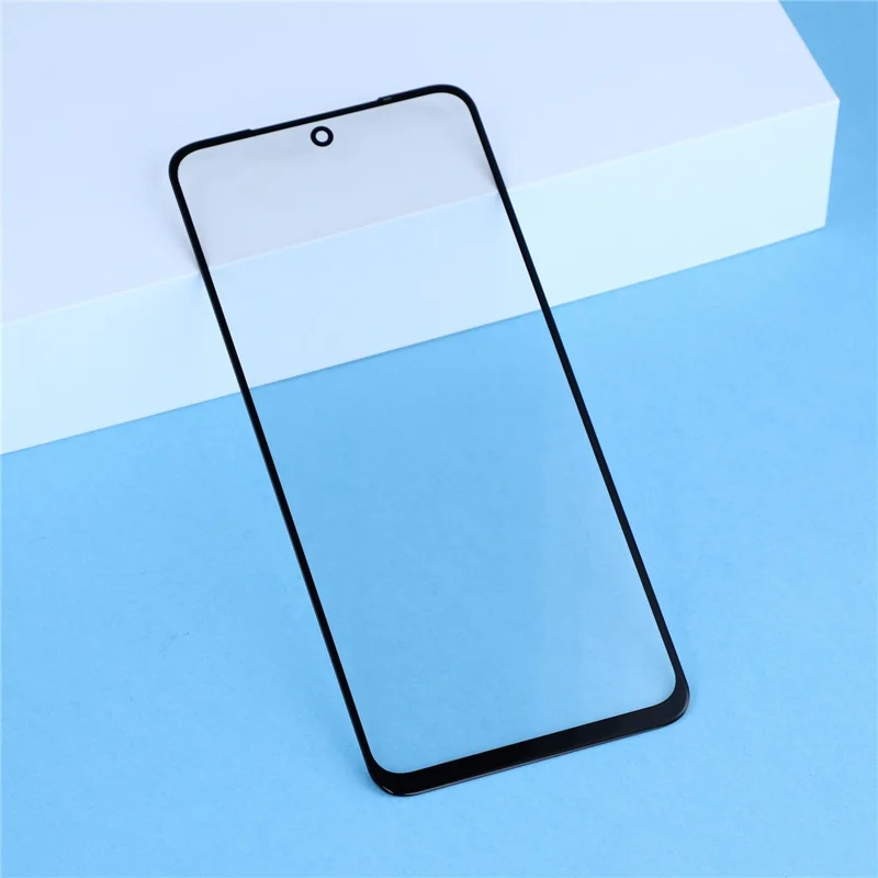 Lente de Vidro Frontal para Xiaomi Redmi Note 10 4G + Peça com Adesivo OCA (sem Logótipo) - Preto