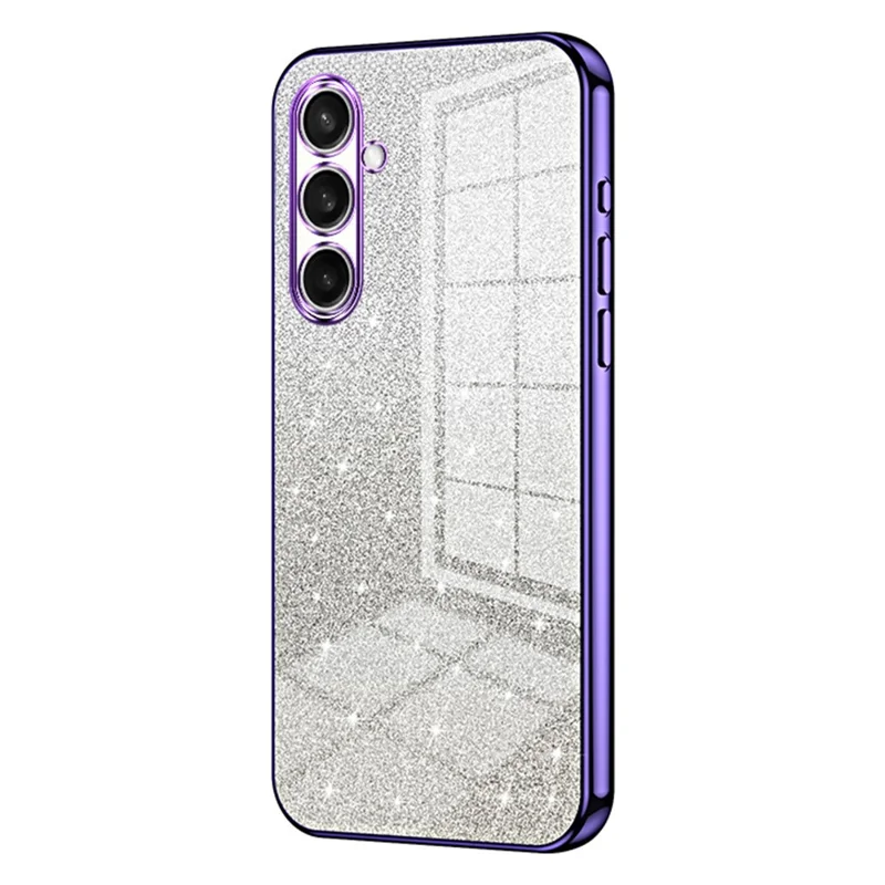 For Samsung Galaxy A37 5G Case Electroplating Gradient Glitter TPU Phone Cover - Purple