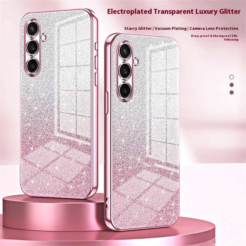 For Samsung Galaxy A37 5G Case Electroplating Gradient Glitter TPU Phone Cover - Purple