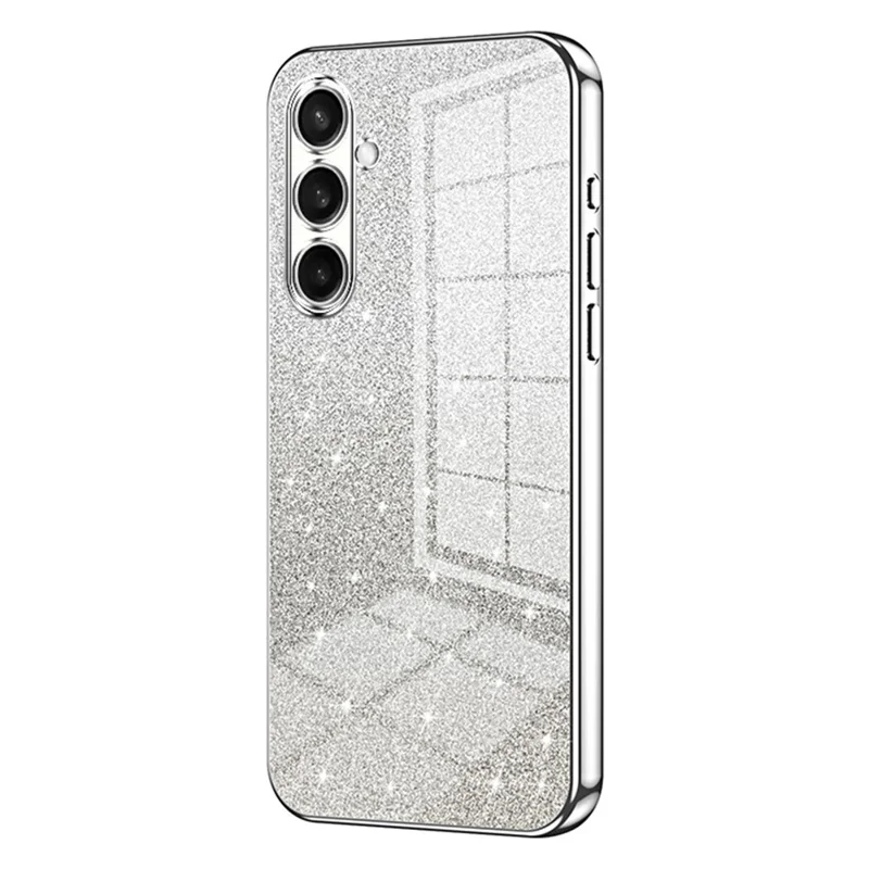 For Samsung Galaxy A37 5G Case Electroplating Gradient Glitter TPU Phone Cover - Silver