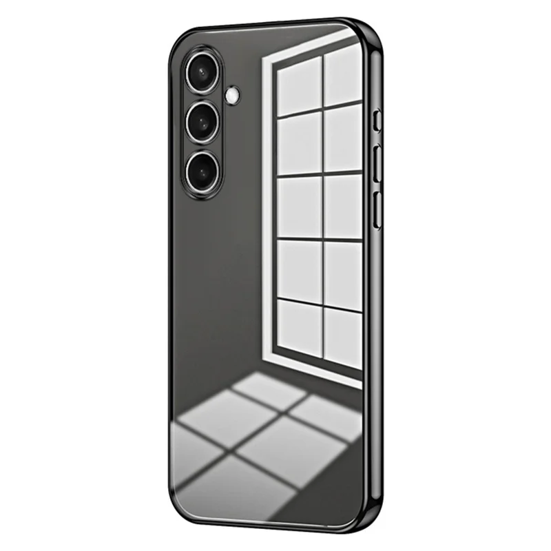Phone Case For Samsung Galaxy A15 5G  /  A15 4G Electroplating Frame Soft TPU Phone Cover - Black