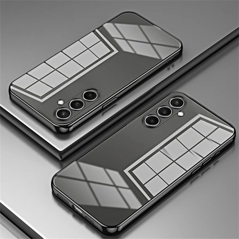 Phone Case For Samsung Galaxy A15 5G  /  A15 4G Electroplating Frame Soft TPU Phone Cover - Black
