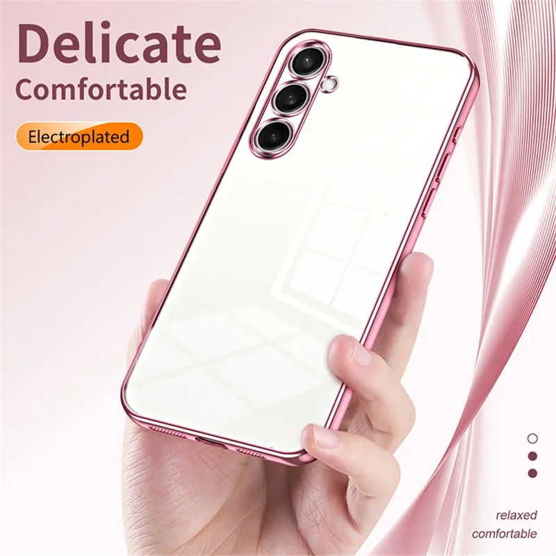 Phone Case For Samsung Galaxy A15 5G  /  A15 4G Electroplating Frame Soft TPU Phone Cover - Black
