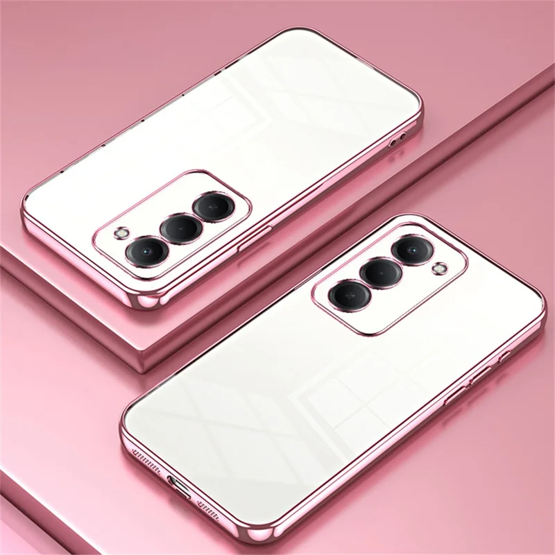 Phone Case For Xiaomi Redmi 15 5G (EU) (171mm)  /  15 4G (EU) (171mm) Electroplating Frame Soft TPU Phone Cover - Pink