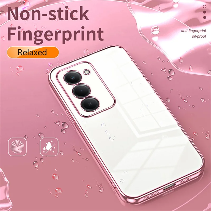 Phone Case For Xiaomi Redmi 15 5G (EU) (171mm)  /  15 4G (EU) (171mm) Electroplating Frame Soft TPU Phone Cover - Pink
