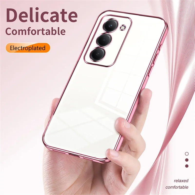 Phone Case For Xiaomi Redmi 15 5G (EU) (171mm)  /  15 4G (EU) (171mm) Electroplating Frame Soft TPU Phone Cover - Pink