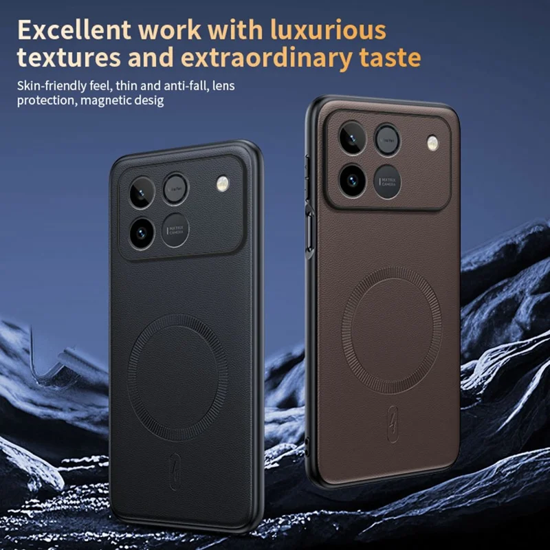 For Honor Win RT 5G Magnetisk Task Læderbelagt TPU + PC Telefonbeskyttelse - Sort