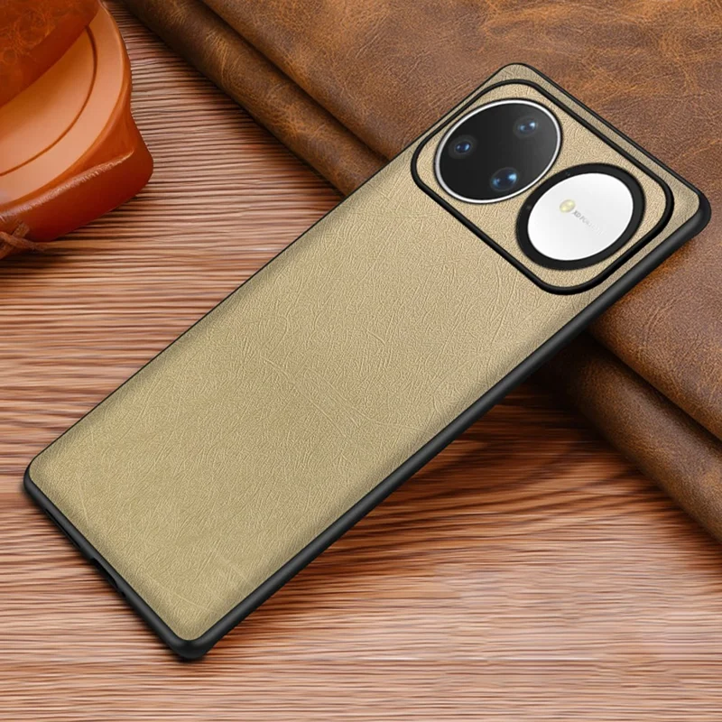 For Huawei nova 15 Ultra 5G Case Silk-Textured PU Leather Coated PC TPU Protective Phone Back Cover - Gold