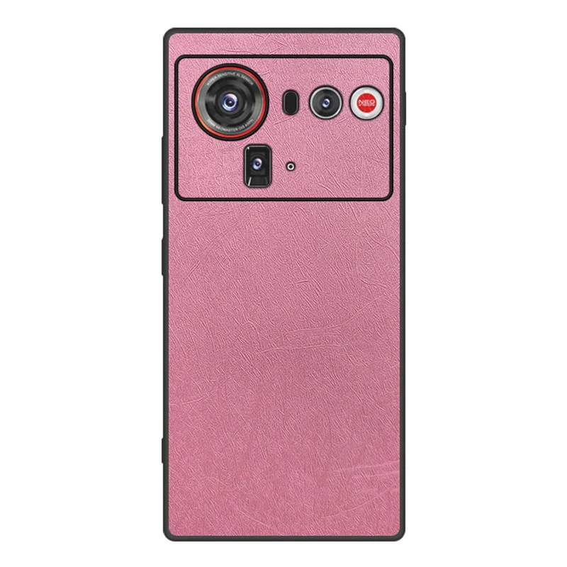 For ZTE nubia Z80 Ultra 5G Case Silk-Textured PU Leather Coated PC TPU Protective Phone Back Cover - Pink