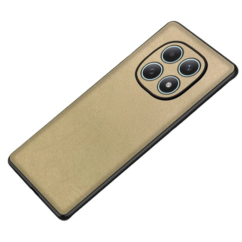 Phone Case For Xiaomi Poco M8 5G / Redmi Note 15 5G (Global) / 15 4G (Global) Silk-Textured PU Leather Coated PC TPU Protective Phone Back Cover - Gold