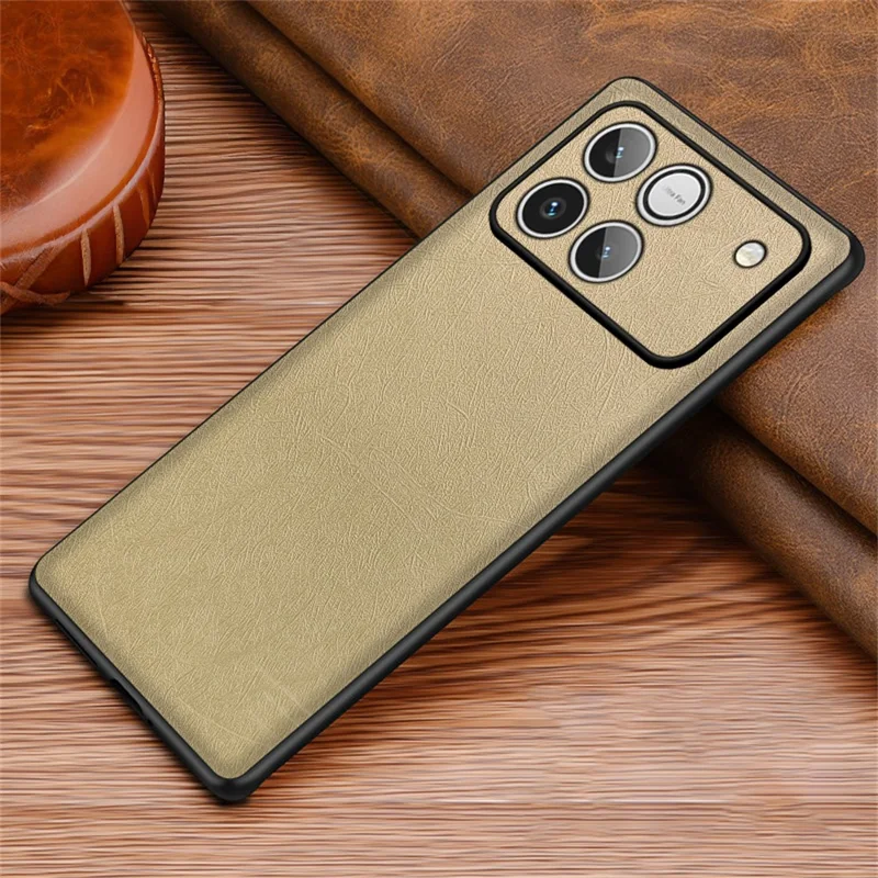 Phone Case For Honor Win 5G  /  Win RT 5G Silk-Textured PU Leather Coated PC TPU Protective Phone Back Cover - Gold