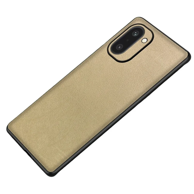 For OnePlus Ace 6T 5G Case Silk-Textured PU Leather Coated PC TPU Protective Phone Back Cover - Gold