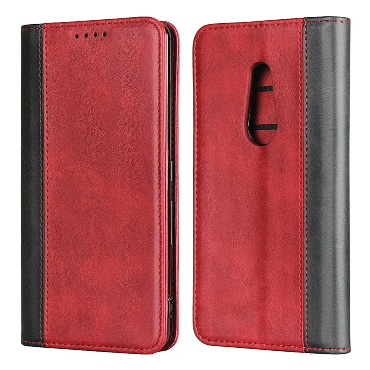 Für Fujitsu-pfeile Be4 Bi-color Spleißen PU Leder Flip Wallet Wallet Kalb Texturständer Magnetische Absorption Schutzhelfe Telefonabdeckung - Rot / Schwarz