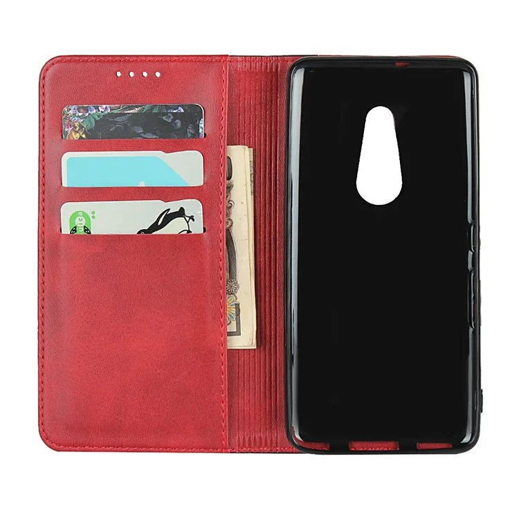 Für Fujitsu-pfeile Be4 Bi-color Spleißen PU Leder Flip Wallet Wallet Kalb Texturständer Magnetische Absorption Schutzhelfe Telefonabdeckung - Rot / Schwarz