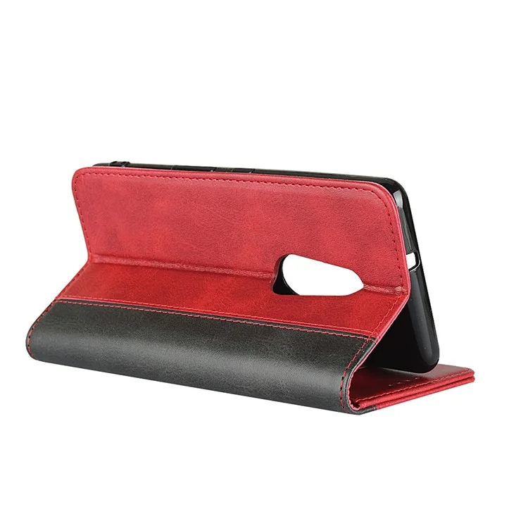 Für Fujitsu-pfeile Be4 Bi-color Spleißen PU Leder Flip Wallet Wallet Kalb Texturständer Magnetische Absorption Schutzhelfe Telefonabdeckung - Rot / Schwarz