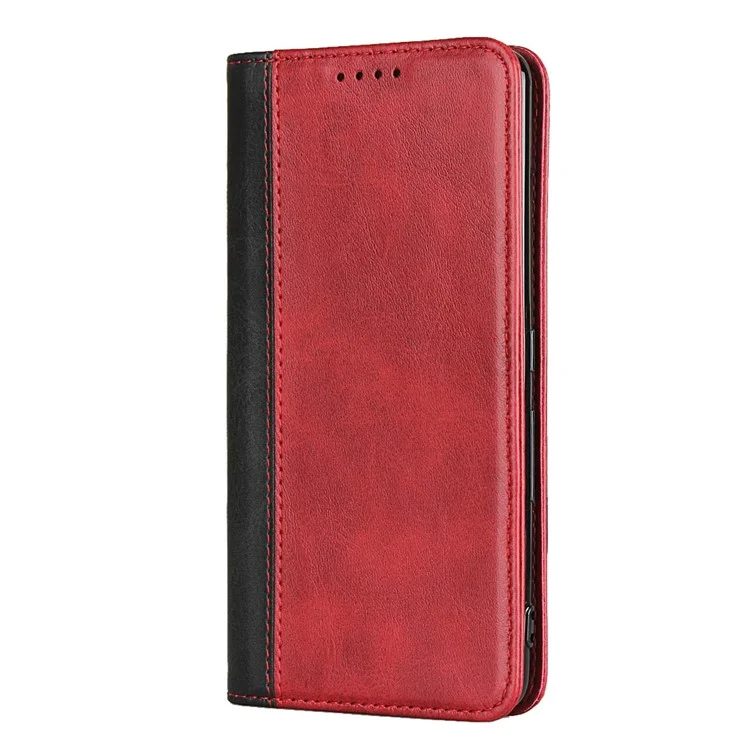 Für Fujitsu-pfeile Be4 Bi-color Spleißen PU Leder Flip Wallet Wallet Kalb Texturständer Magnetische Absorption Schutzhelfe Telefonabdeckung - Rot / Schwarz