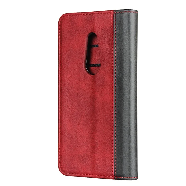 Für Fujitsu-pfeile Be4 Bi-color Spleißen PU Leder Flip Wallet Wallet Kalb Texturständer Magnetische Absorption Schutzhelfe Telefonabdeckung - Rot / Schwarz