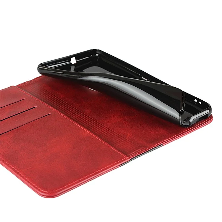 Für Fujitsu-pfeile Be4 Bi-color Spleißen PU Leder Flip Wallet Wallet Kalb Texturständer Magnetische Absorption Schutzhelfe Telefonabdeckung - Rot / Schwarz