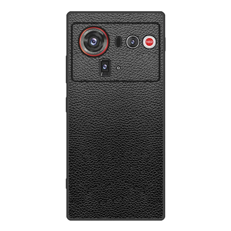 For ZTE nubia Z80 Ultra 5G Case Litchi Texture PU Leather Coated PC + TPU Protective Phone Back Cover - Black