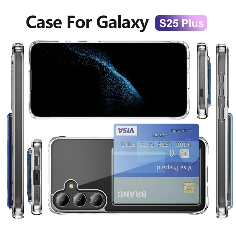 Transparante beschermhoes met kaarthouder voor Samsung Galaxy S26+ - TPU telefoonhoes