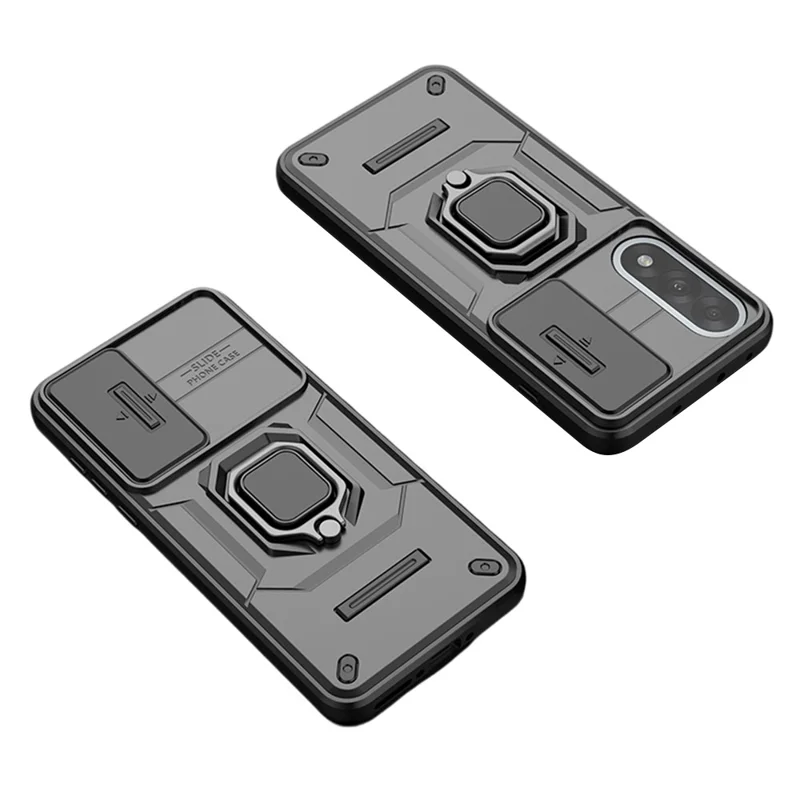 Til OnePlus Nord 5 5G / Ace 5 Ultra 5G Case PC + TPU støttebeslag Telefonbeskytter med linsehætte - Sort