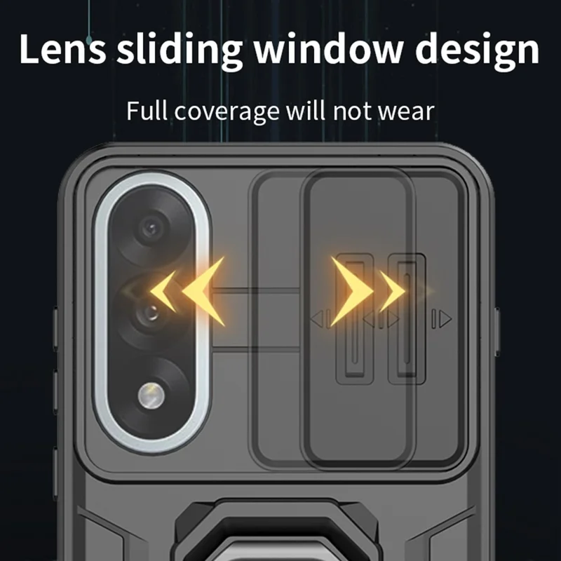 Til OnePlus Nord 5 5G / Ace 5 Ultra 5G Case PC + TPU støttebeslag Telefonbeskytter med linsehætte - Sort