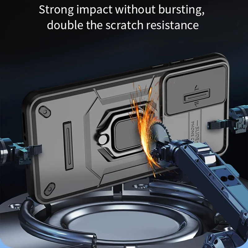 Til OnePlus Nord 5 5G / Ace 5 Ultra 5G Case PC + TPU støttebeslag Telefonbeskytter med linsehætte - Sort