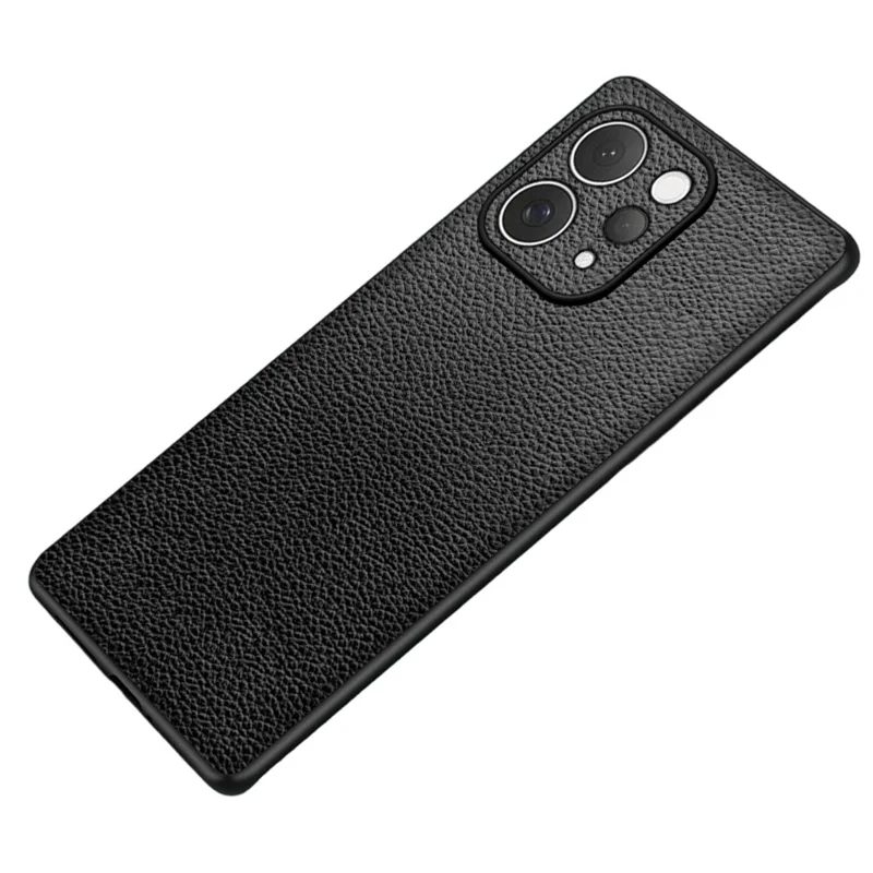 For vivo S50 5G Case Litchi Texture PU Leather Coated PC + TPU Protective Phone Back Cover - Black