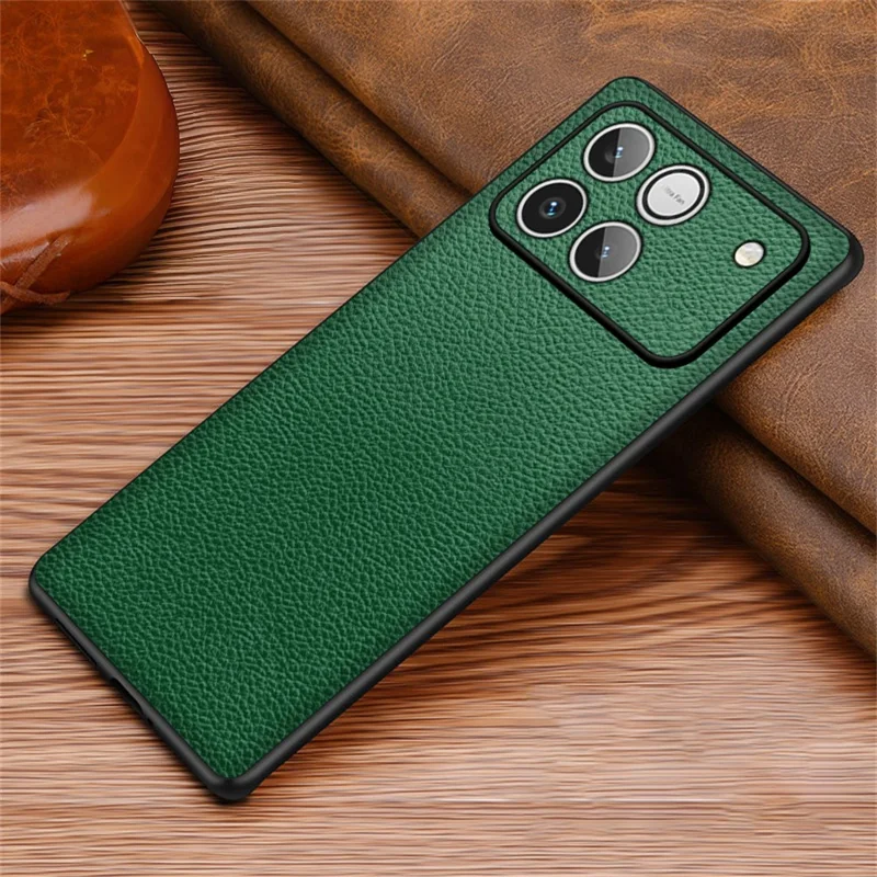 Phone Case For Honor Win 5G  /  Win RT 5G Litchi Texture PU Leather Coated PC + TPU Protective Phone Back Cover - Green