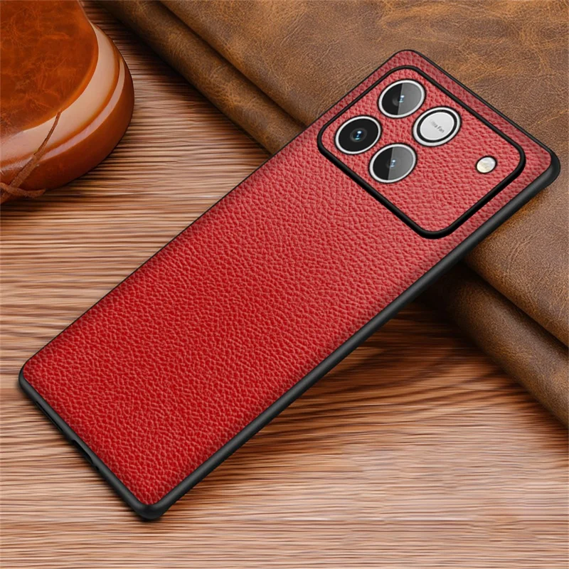 Phone Case For Honor Win 5G  /  Win RT 5G Litchi Texture PU Leather Coated PC + TPU Protective Phone Back Cover - Red