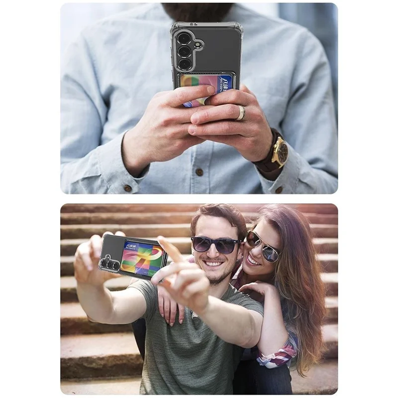 Acquisto all'ingrosso per custodia Samsung Galaxy A57 5G, ritagli precisi, porta carte, antiurto, trasparente, cover posteriore in TPU - trasparente