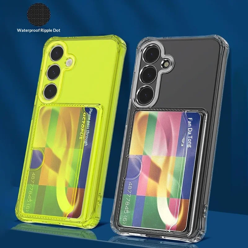 Acquisto all'ingrosso per custodia Samsung Galaxy S25 / S24 con taglio preciso, porta carte, antiurto, trasparente in TPU - Trasparente