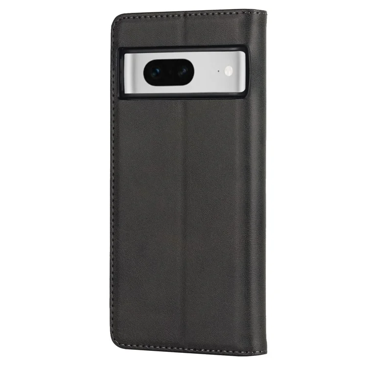 Para Google Pixel 7 5G Case de Teléfono de la Ternera Case de Billetera de la Billetera de la Billetera Magnetic Absorción Magnética Cubierta de Teléfono a Prueba de Choque Todo Incluido - Negro
