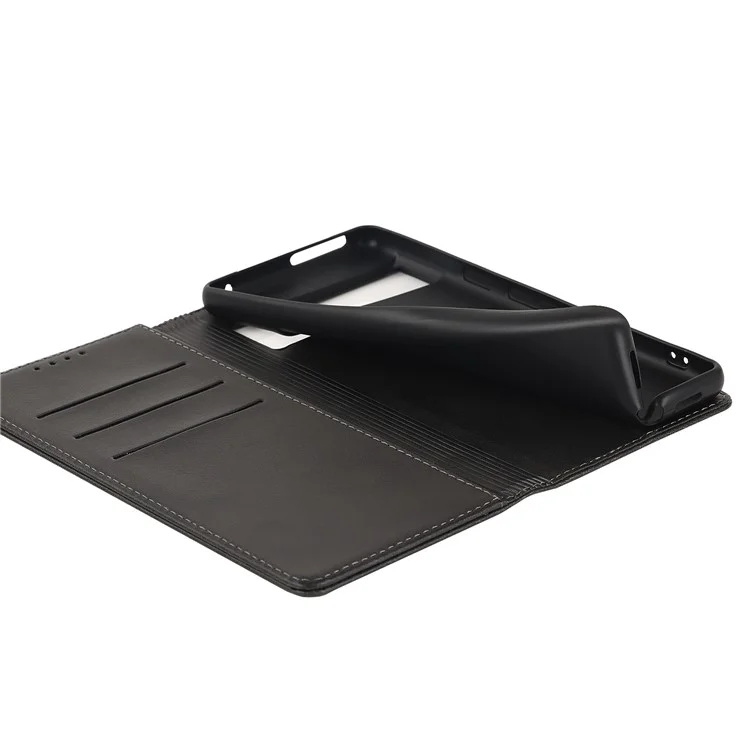 Para Google Pixel 7 5G Case de Teléfono de la Ternera Case de Billetera de la Billetera de la Billetera Magnetic Absorción Magnética Cubierta de Teléfono a Prueba de Choque Todo Incluido - Negro