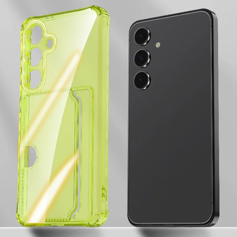 Bulk Purchasing For Samsung Galaxy A35 5G Case Precise Cutouts Card Holder Shockproof Clear TPU Phone Back Cover - Yellow