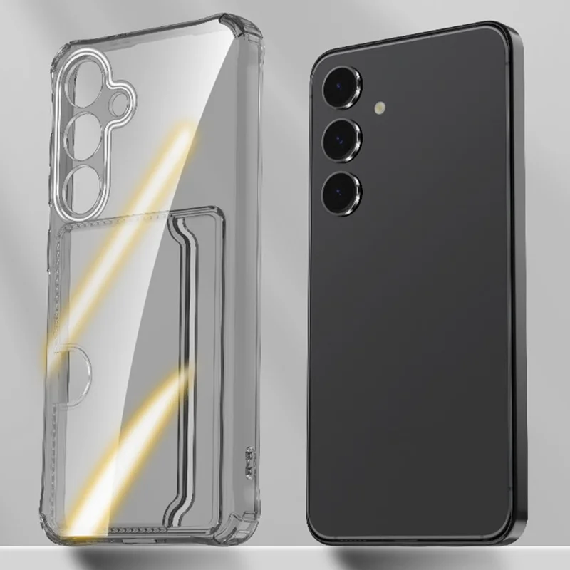 Groothandel Voor Samsung Galaxy A15 5G Hoesje Precieze Uitsparingen Kaarthouder Stootvaste Duidelijke TPU Telefoon Achterkant - Zwart