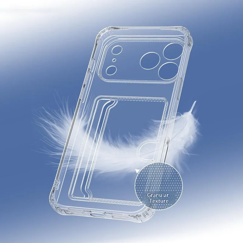 Achat en gros pour coque iPhone 17 Pro avec porte-cartes, découpes précises, étui arrière transparent en TPU résistant aux chocs - Transparent