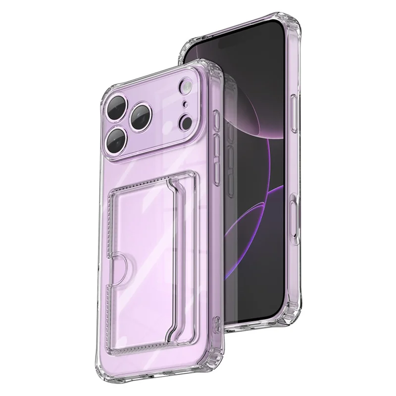 Achat en gros pour coque iPhone 17 Pro Max avec porte-cartes, découpes précises, antichoc, transparente en TPU - Transparent