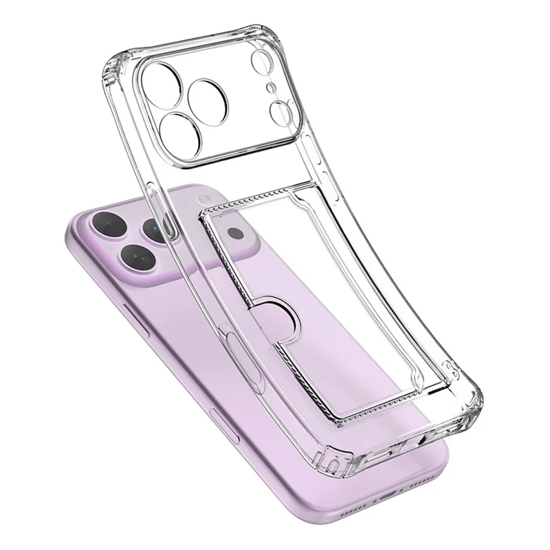 Achat en gros pour coque iPhone 17 Pro Max avec porte-cartes, découpes précises, antichoc, transparente en TPU - Transparent