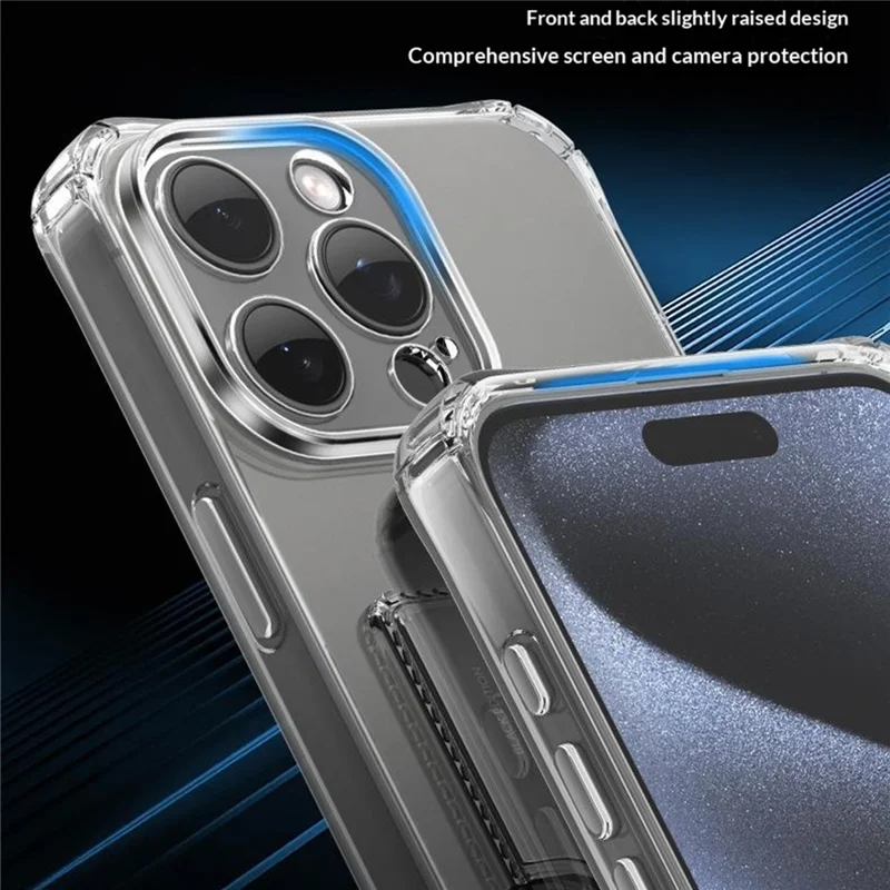 Achat en gros pour iPhone 16 Pro - Coque transparente en TPU résistante aux chocs avec porte-cartes et découpes précises - Transparent