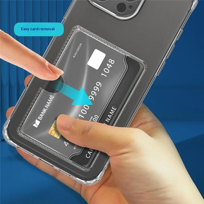 Achat en vrac pour coque iPhone 16 Pro Max avec porte-cartes, découpes précises, antichoc, transparente en TPU - Transparent