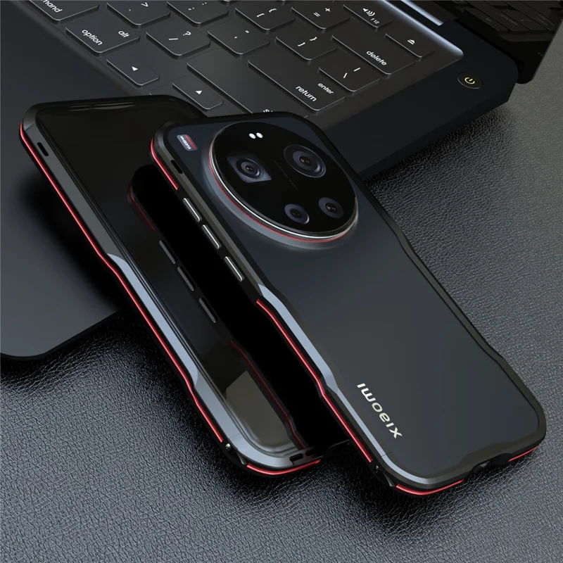 LUPHIE For Xiaomi 17 Ultra 5G Case Metal Bumper Frame Shockproof Phone Cover - Black  /  Red
