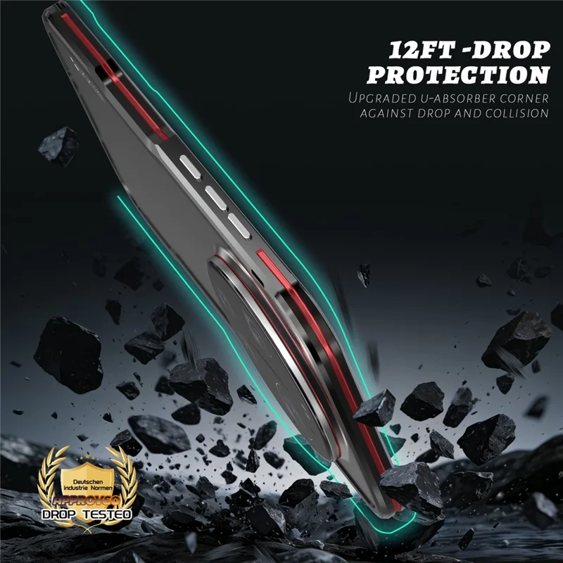 LUPHIE For Xiaomi 17 Ultra 5G Case Metal Bumper Frame Shockproof Phone Cover - Black  /  Red