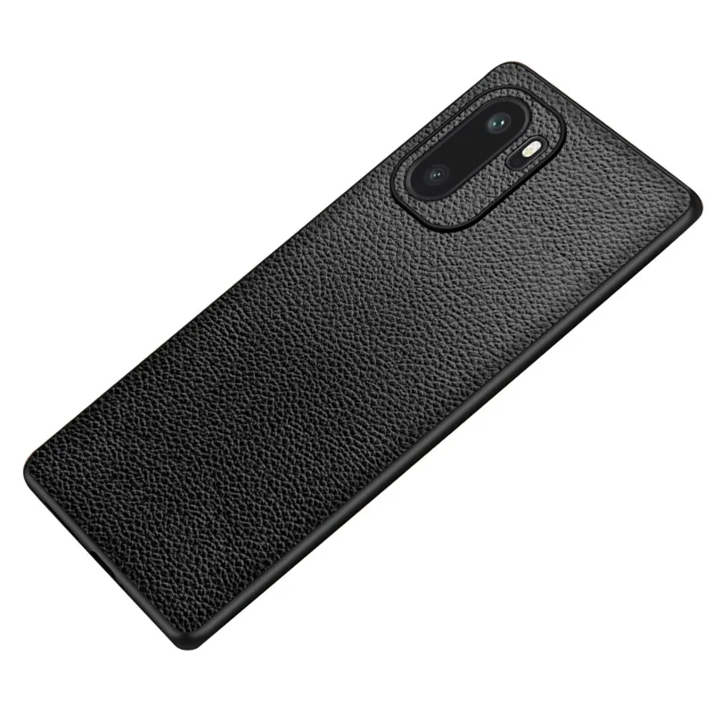 For OnePlus Ace 6 5G Case Litchi Texture PU Leather Coated PC + TPU Protective Phone Back Cover - Black