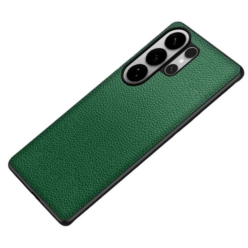 For Samsung Galaxy S24 Ultra Case Litchi Texture PU Leather Coated PC + TPU Protective Phone Back Cover - Green