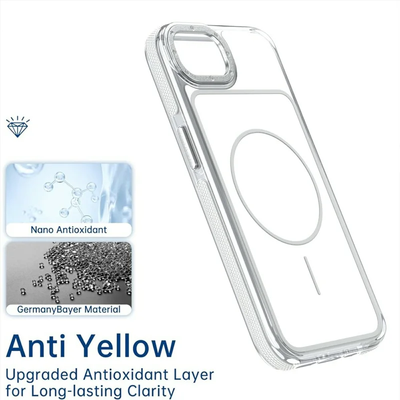 Capa Magnética para iPhone 16e, Capa Dupla Cor Resistente a Choques em TPU e PC, Compatível com MagSafe - Branco