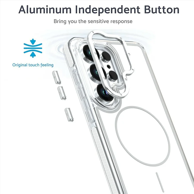 Cover magnetico per Samsung Galaxy S24 Ultra, custodia antiurto bicolore in TPU e PC - Bianco