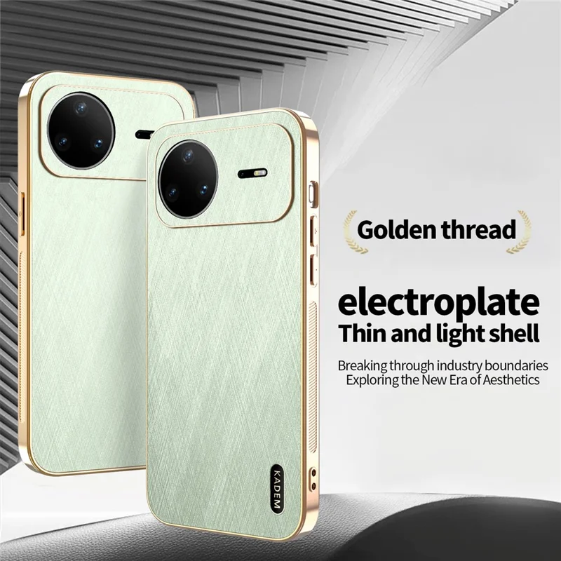 KADEM For Huawei nova 15 Pro 5G Case Electroplating Silk Texture PU + TPU Phone Back Cover - Green